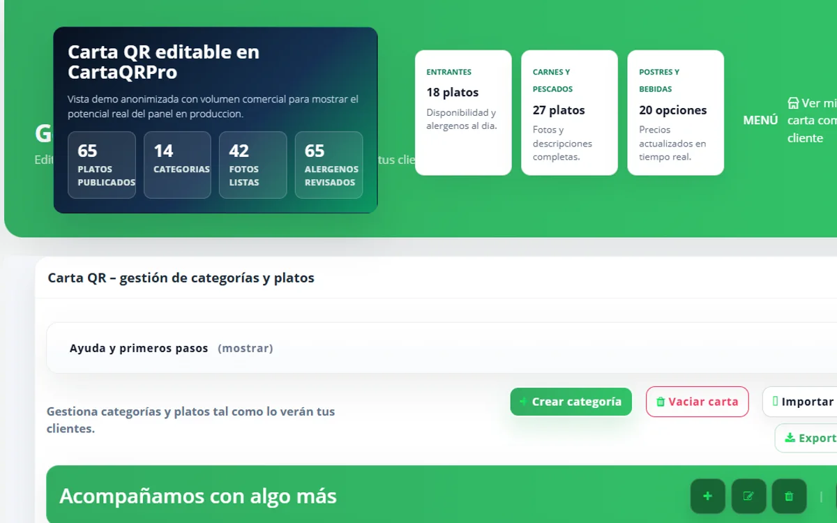Carta QR editable en CartaQRPro